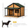 Outdoor Cabin Style Dog House with Asphalt Roof, Front Door, Side Window, Porch for Medium/Large Dogs,Natural