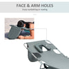 Folding Outdoor Chaise Lounge Sun Tanning Chair with Face Cavity, Pillow, 5-level Adjustable for Beach Pool, Gray