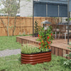 3.4 x 2 x 1.4ft Galvanized Raised Garden Bed Kit, Metal Planter Box with Safety Edging, Brown
