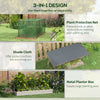 Galvanized Steel Planter Box with Crop Cage and Shade Cloth, Raised Garden Bed for Flowers, Vegs and Herbs, Beige