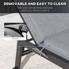 2 Patio Chaise Lounge Chair Cushions with Backrests, Replacement Patio Cushions with Ties, Lounge Chair, Gray