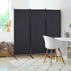 6' 3 Panel Room Divider, Double Hinged Folding Wall Divider, Indoor Privacy Screen for Home Office, Black