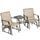 Outdoor Glider Chairs with Coffee Table, Patio 2-Seat Rocking Chair Swing Loveseat with Breathable Sling for Backyard, Garden