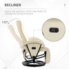 PU Recliner with Footrest, Lounge Chair with 135° Adjustable Backrest, Swivel Wood Base, Padded Seat & Armrests for Living Room, Beige