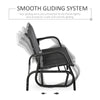 3-Person Outdoor Patio Glider Bench, Porch Glider Swing with 3 Seats, Breathable Mesh Fabric, Metal Frame, Black