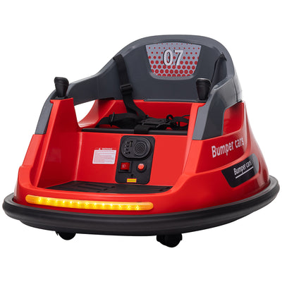 Bumper Car 12V 360° Rotation Electric Car for Kids, with Remote Control, Lights, Music, for 1.5-5 Years Old, Red