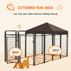 9.3' x 4.6' Dog Kennel Outdoor with  Exercise Pen, Puppy Playpen with Water-resistant UV Protection Canopy, for Medium & Large Dogs