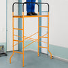 4-Step Steel Scaffold Organizer Platform, Anti-Skid Mobile Scaffolding Ladder with 2 Wheels, Free Moving for Indoor/Outdoor Decoration