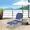 Folding Chaise Lounge, 4-Position Adjustable Lounge Chair with Armrests for Lawn, Patio, Beach, Deck, Blue