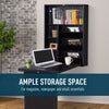 Wall Mounted Fold Out Convertible Desk, Multi-Function Floating Desk with Storage Shelf for Home Office, Espresso Brown