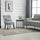 Small Tufted Button Accent Chair, Mid-Back Armchair with Upholstered Fabric, Solid Wood Legs, and Support Pillow, Gray