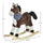Kids Plush Ride-On Rocking Horse, Wooden Cowboy Rocker Toy with Fun Realistic Sounds for Child Toddler 3-6 Years Old, Boys Girls Gift, Brown