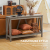 Farmhouse Console Table with Storage Shelf, Rustic Sofa Table with Anti-tipper for Living Room, Bedroom and Entryway, Gray