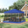 12' x 12' Pop Up Canopy, Foldable Canopy Tent with Carrying Bag, Mesh Sidewalls and Adjustable Height for Outdoor, Garden, Party, Blue
