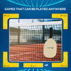 Pickleball Set with Net on Wheels, Markers, 4 Pickleball Paddles and 4 Balls, for Driveway Backyard
