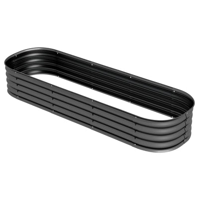 6.4 x 2 x 1ft Galvanized Raised Garden Bed Kit, Metal Planter Box with Safety Edging, Dark Gray