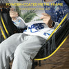 Patio Hammock Chair with Stand, Outdoor Hammock Swing Hanging Lounge Chair with Side Pocket and Headrest, Dark Gray