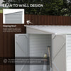 5' x 9' Outdoor Storage Shed,  Lean to Metal Shed with Foundation, Lockable Doors, and Gloves for Patio, Lawn, White