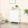 Storage Cabinet with Doors, 2 Adjustable Shelves, Freestanding 3-Tier Storage Cabinet for Living Room, Bedroom & Hallway, White