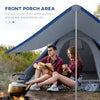Teepee Tent, Easy Set-Up Camping Tent with Porch Area, Floor and Carry Bag, for 2-3 Person Outdoor Backpacking Camping Hiking, Blue