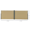Patio Retractable Double Side Awning, Folding Privacy Screen Fence, Garden Outdoor Sun Shade Wind Screen, Indoor Room Divider, Beige