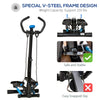 Twist Stair Stepper, Cardio Exercise Machine w/ Elastic Bands, LCD Screen, Height Adjust Handlebars for Home Gym