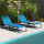 Folding Chaise Lounge Set with Reclining Back, 25.6" x 74" x 14.2", Sky Blue