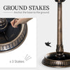 3-in-1 Garden Bird Bath Bowl Pedastal with Bird Feeder, Large Water Basin, & Underneath Flower Planter