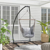 Hammock Chair Stand, C-Shape Hanging Heavy Duty Metal Frame Hammock Stand for Hanging Hammock Porch Swing Chair, Indoor & Outdoor Use, Black
