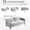 Modern 3 Seater Sofa Bed, Convertible Sleeper Sofa, Compact Tufted Couch with Adjustable Split Back, Light Gray