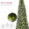 9ft Pre-Lit Snow-Dipped Artificial Christmas Tree with Realistic Branches, 460 LED Lights, Pine Cones, Red Berries and 1298 Tips