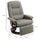 Adjustable Swivel Lounge Chair, Faux Leather Manual Recliner with Footrest, Armrest and Wrapped Wood Base for Living Room, Grey