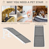 60" Pet Ramp for Dogs & Cats with Non-Slip Carpet, White