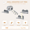 Cat Wall Shelves, 4 Pcs Cat Wall Furniture, Gray