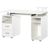 Multi-Function Computer Desk Home Office Workstation with Keyboard Tray, Elevated Shelf, Sliding Scanner Shelf and CPU Stand, White