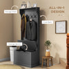 Entryway 3-In-1 Entryway Hall Tree with Storage Bench, Coat Rack with Four Hooks, and Shoe Storage, Black