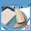 Wooden Sandbox with Pirate Ship Design for 3-7 Years, Blue