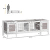 Rabbit Hutch, Bunny Cage, Guinea Pig House with Pull-Out Tray, and Divided Board for Indoor, White