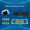 Pickleball Set with Net on Wheels, Markers, 4 Pickleball Paddles and 4 Balls, for Driveway Backyard