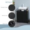 Under Sink Cabinet with 2 Doors and Shelf, Pedestal Sink Bathroom Vanity Furniture, Black