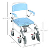 Accessibility Commode Wheelchair 300 lbs, Rolling Shower Wheelchair with Wheels, Rectangle Detachable Bucket & Waterproof Design