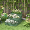 3-Tier Raised Garden Bed with Safety Edging, Open Bottom for Vegetables, Fruit, Herbs, Flowers, 62.25"x43"x32.25", Green