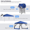 12' x 12' Pop Up Canopy, Foldable Canopy Tent with Carrying Bag, Mesh Sidewalls and Adjustable Height for Outdoor, Garden, Party, Blue