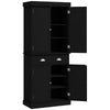 72" Kitchen Cabinet, Pantry Storage Cabinet with Doors and Shelves, Freestanding Food Pantry Cabinet, Black