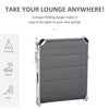Foldable Reclining Sun Lounger Lounge Chair Camping Folding Bed Cot 5-Position Adjustable Back with Pillow for Patio Garden Beach Pool Grey