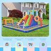 6 in 1 Kids Inflatable Bounce House with Slide, Pool, Climbing Wall, Water Cannon, Basketball Hoop, Football Stand