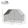 6' Metal Chicken Coop Run with Roof, Walk-In Chicken Coop Fence, Chicken House Chicken Cage Outdoor Chicken Pen Hen House, Silver