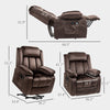 Power Lift Recliner Chair for Ease-Loving Adults, Electric Lift Chair with Massage and Heat, Remote Control – Brown