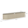 7.9' x 2' x 1.4' Galvanized Raised Garden Bed Kit, Metal Planter Box with Safety Edging, Cream