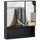 Wall-Mounted Medicine Cabinet, Bathroom Mirror Cabinet with Double Doors and Storage Shelves, Black